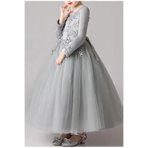Ketty More Kid Girl Beautiful Flower Lace Long Sleeve Wedding Dress -KGDC39492