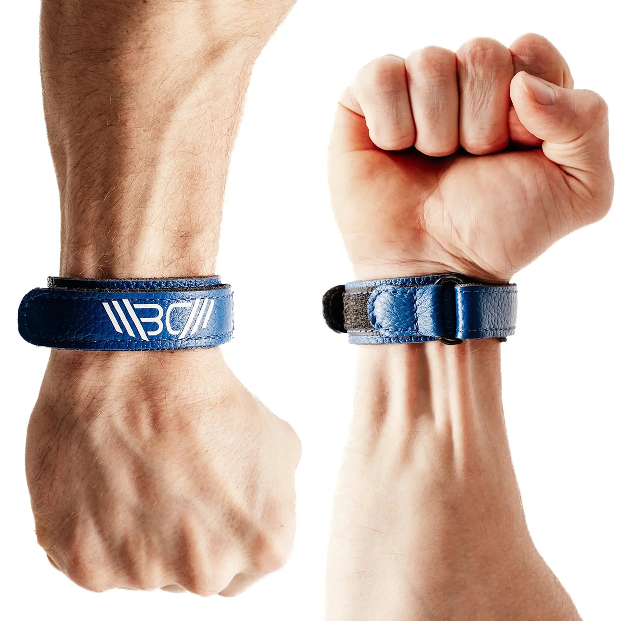 Leather Wrist Wraps Basic Blue