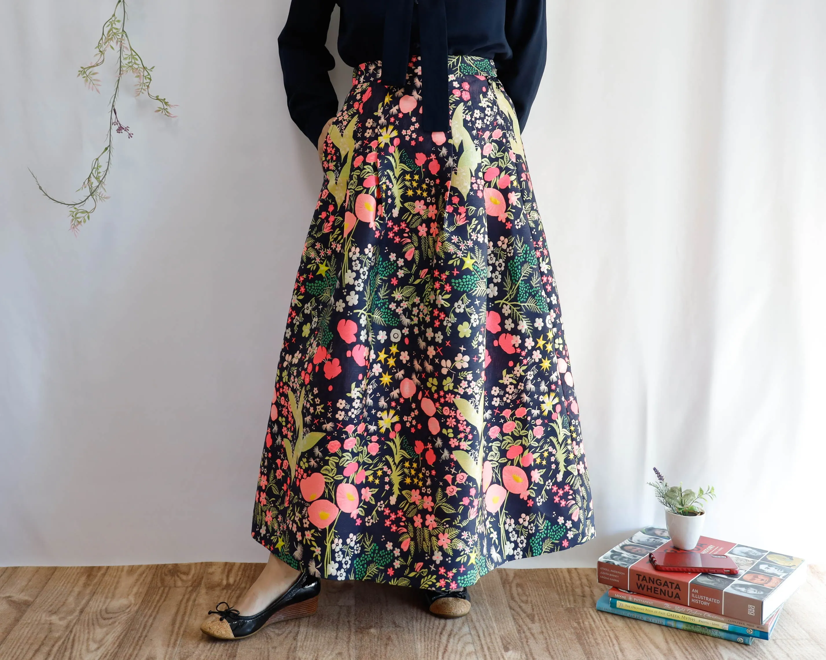 <RS20S17A90> CRAZY WOVEN Skirt  -Length 90cm