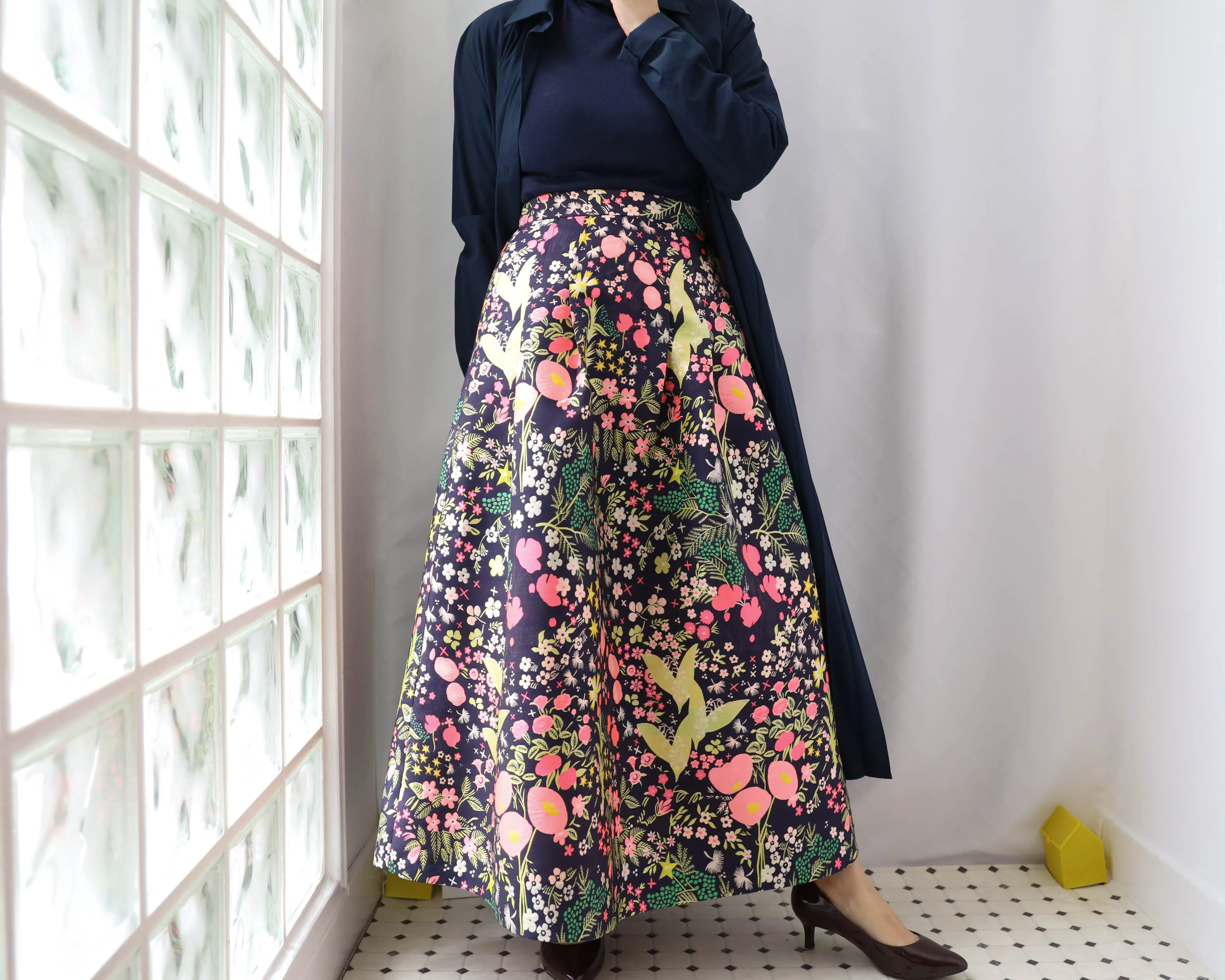 <RS20S17A90> CRAZY WOVEN Skirt  -Length 90cm