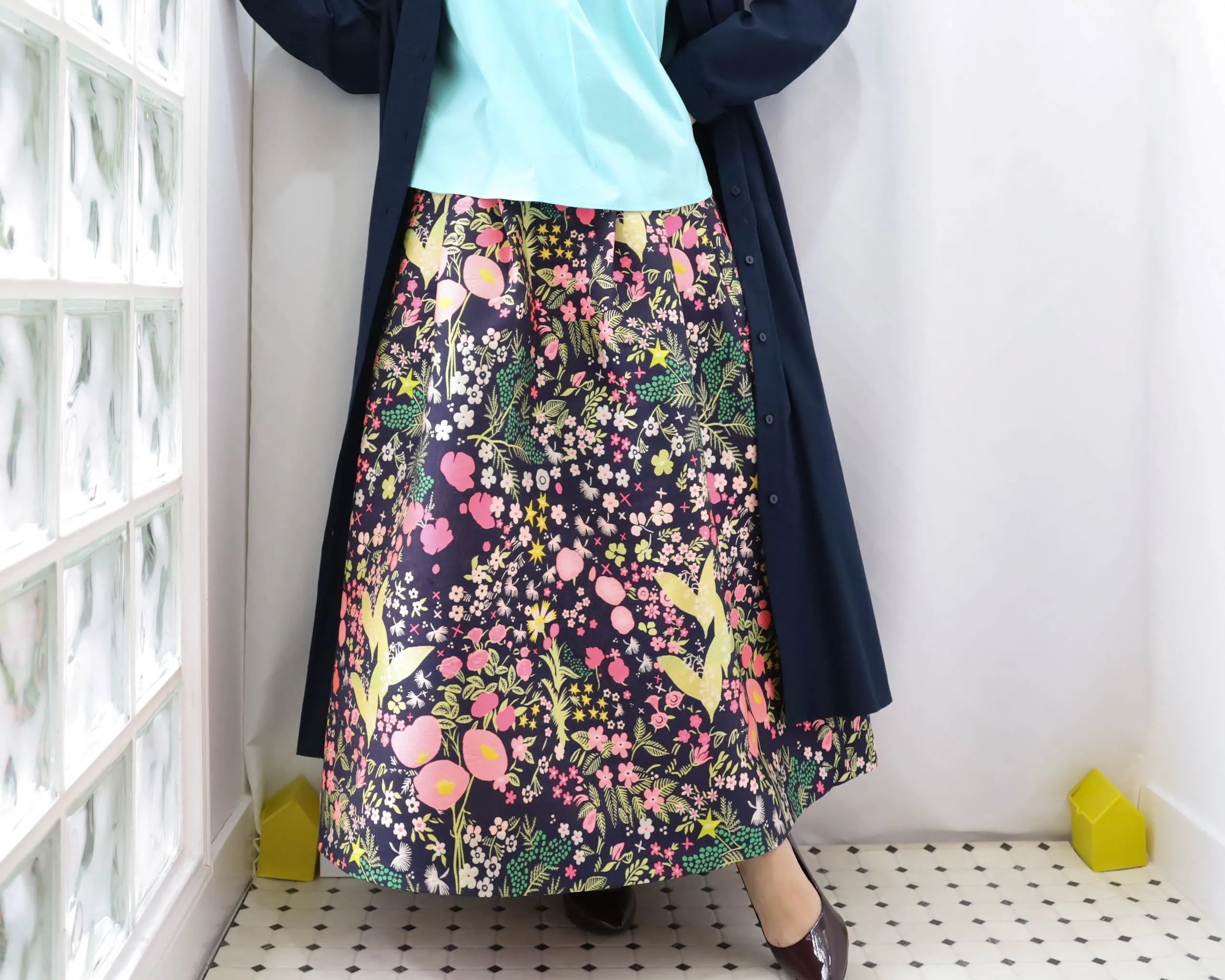 <RS20S17A90> CRAZY WOVEN Skirt  -Length 90cm
