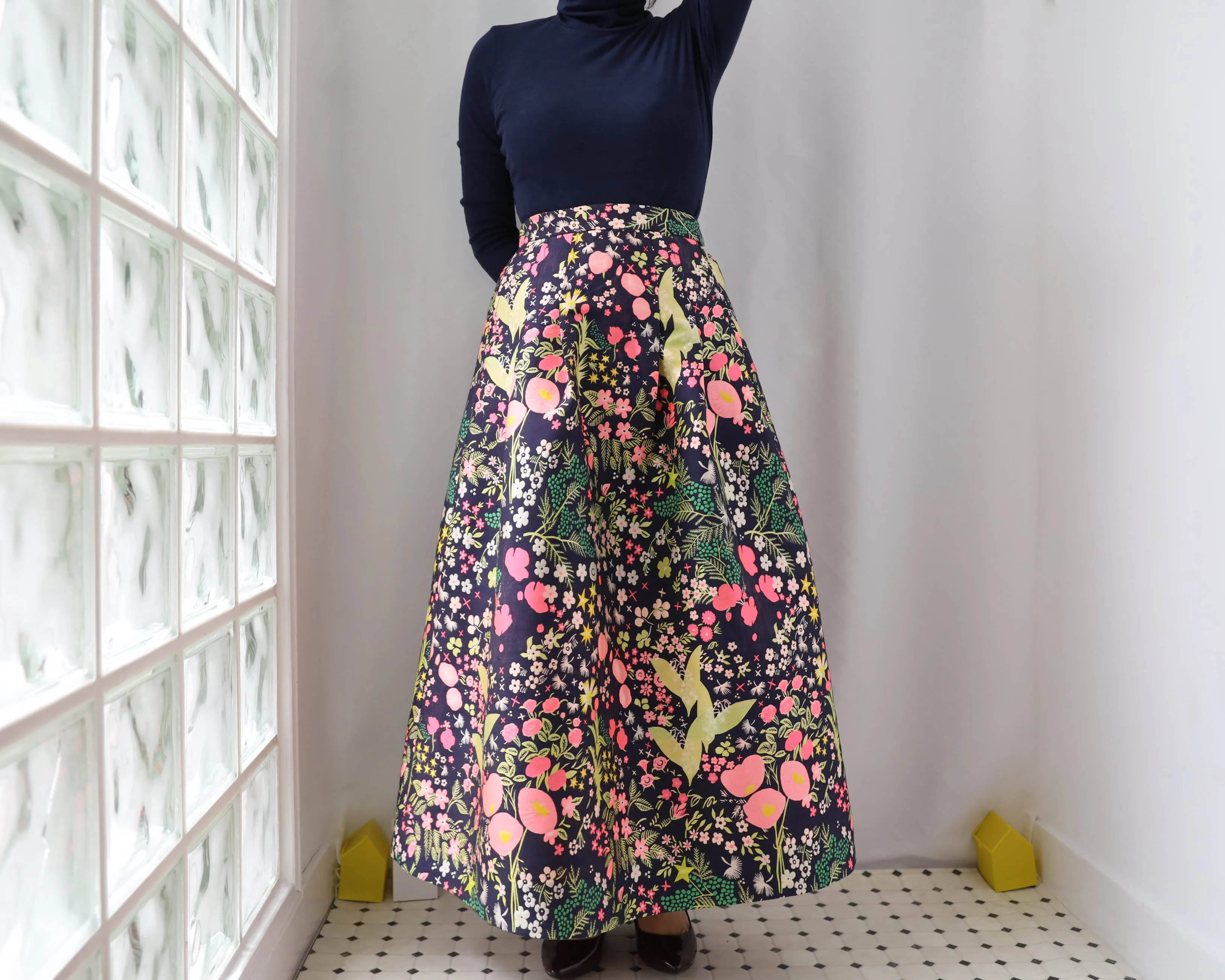 <RS20S17A90> CRAZY WOVEN Skirt  -Length 90cm
