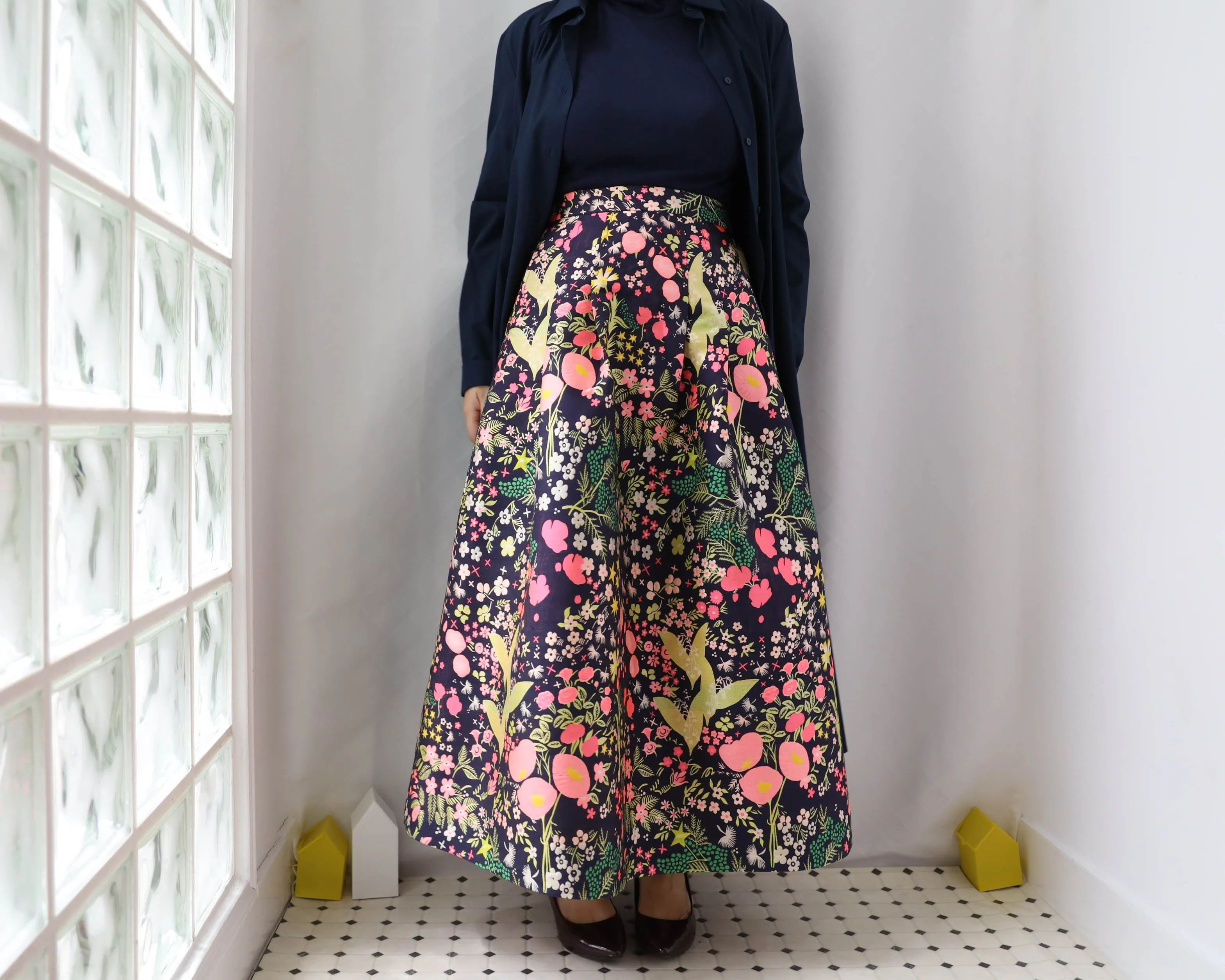 <RS20S17A90> CRAZY WOVEN Skirt  -Length 90cm