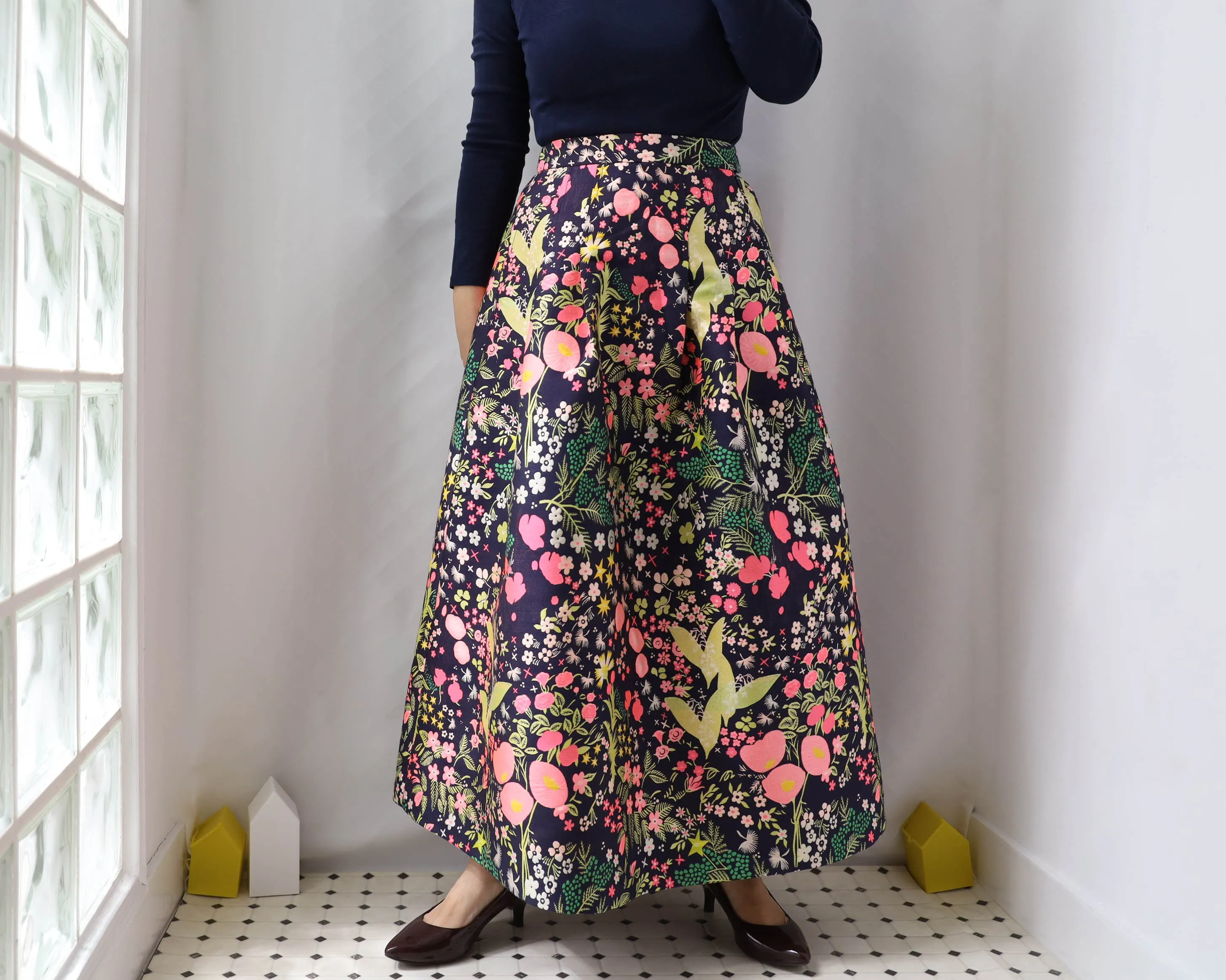 <RS20S17A90> CRAZY WOVEN Skirt  -Length 90cm