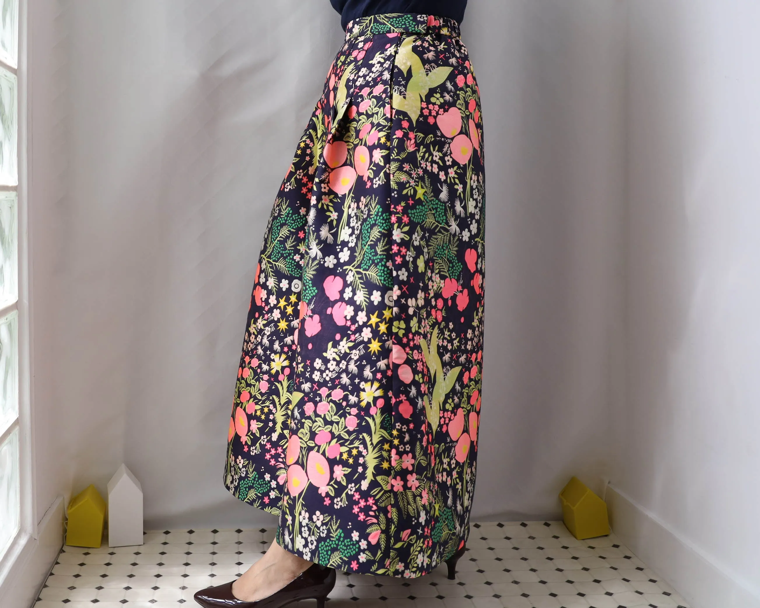 <RS20S17A90> CRAZY WOVEN Skirt  -Length 90cm