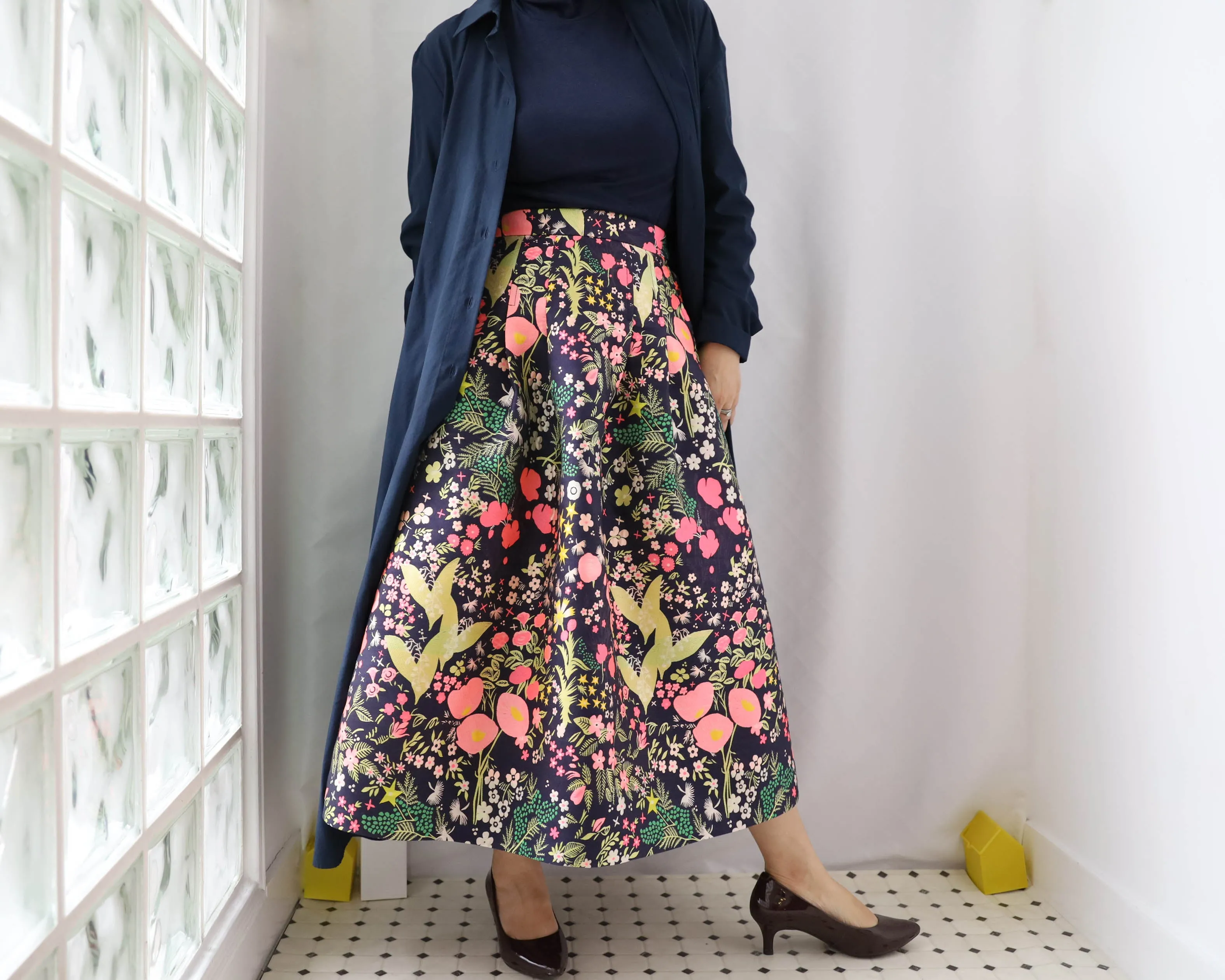 <S17A80> CRAZY WOVEN Skirt  -Length 80cm