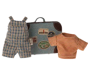 Maileg Miniature Mouse Overalls & Shirt in Suitcase – Big Brother