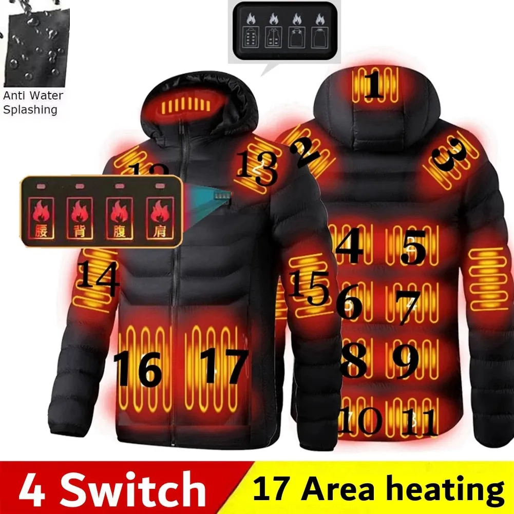 Men 9 Areas Heated Jacket
