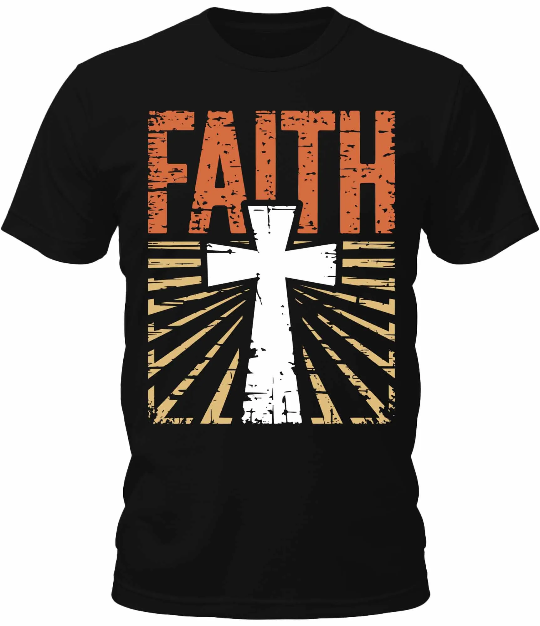 Men's Faith Christian Cross Retro Vintage Graphic Tee Cool Premium Tshirt