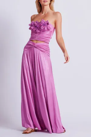 Metallic Jersey Wide Leg Pant