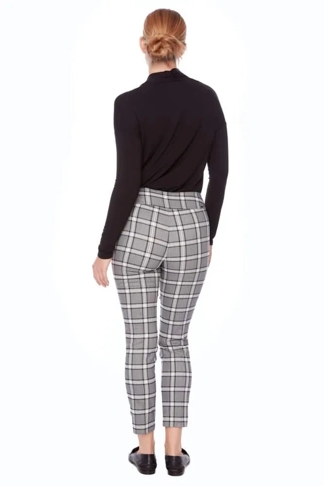 Metallic Plaid Techno Ankle Pant