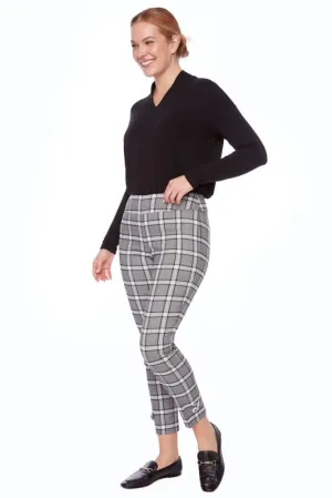 Metallic Plaid Techno Ankle Pant