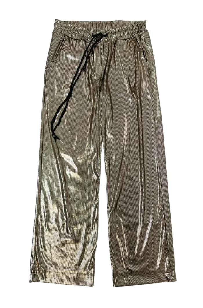 Metallic Straight Leg Pants - ONE SIZE