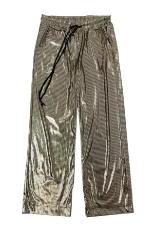 Metallic Straight Leg Pants - ONE SIZE