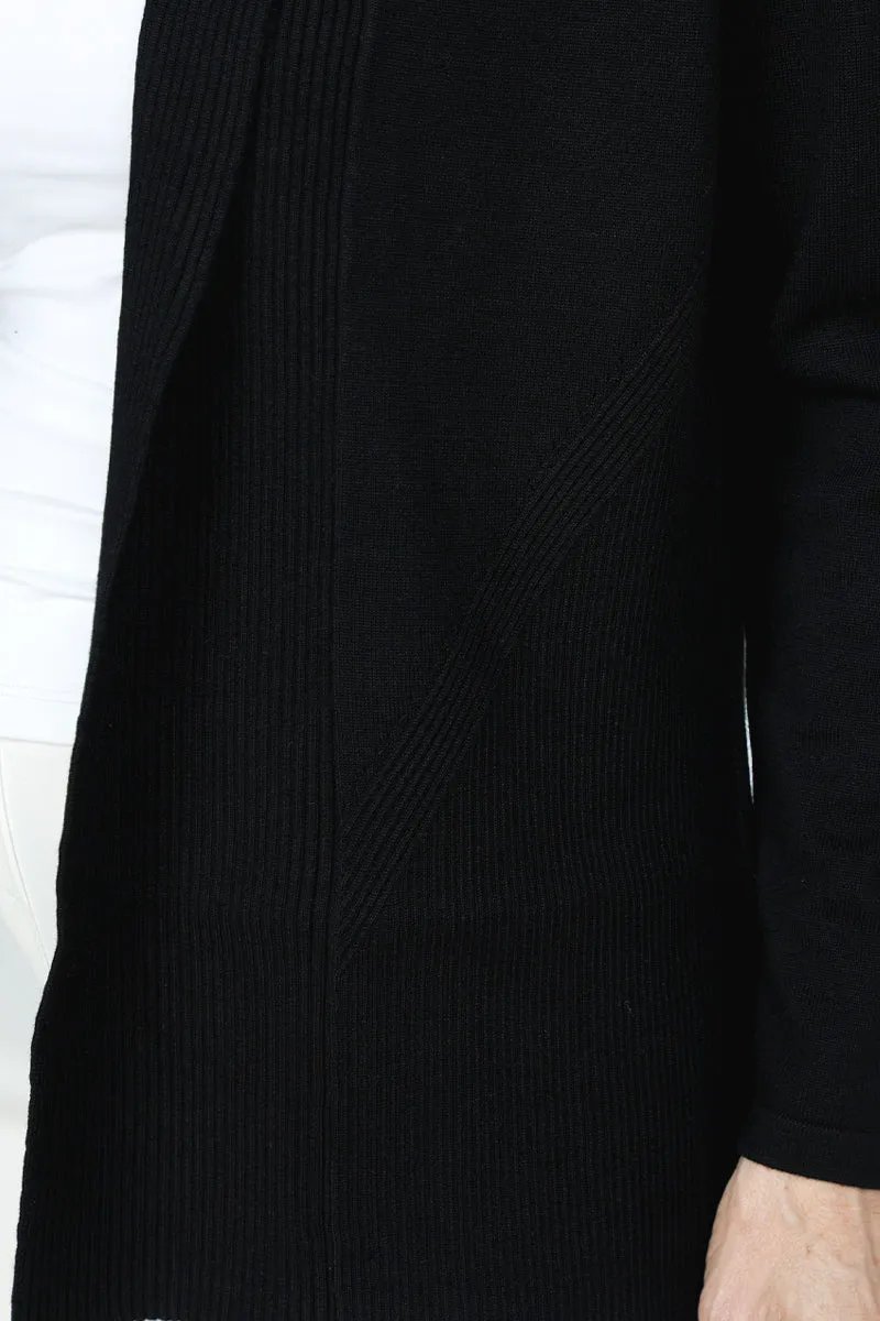 Metric Ribbed Open Cardigan