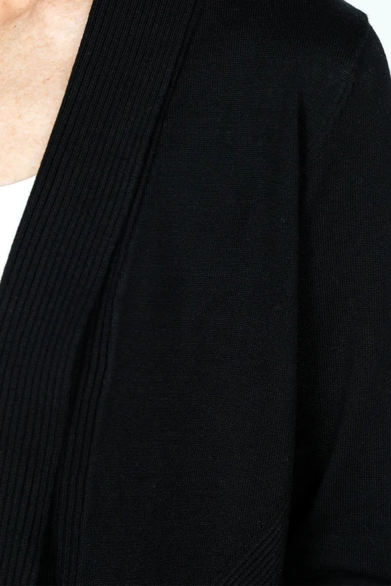 Metric Ribbed Open Cardigan