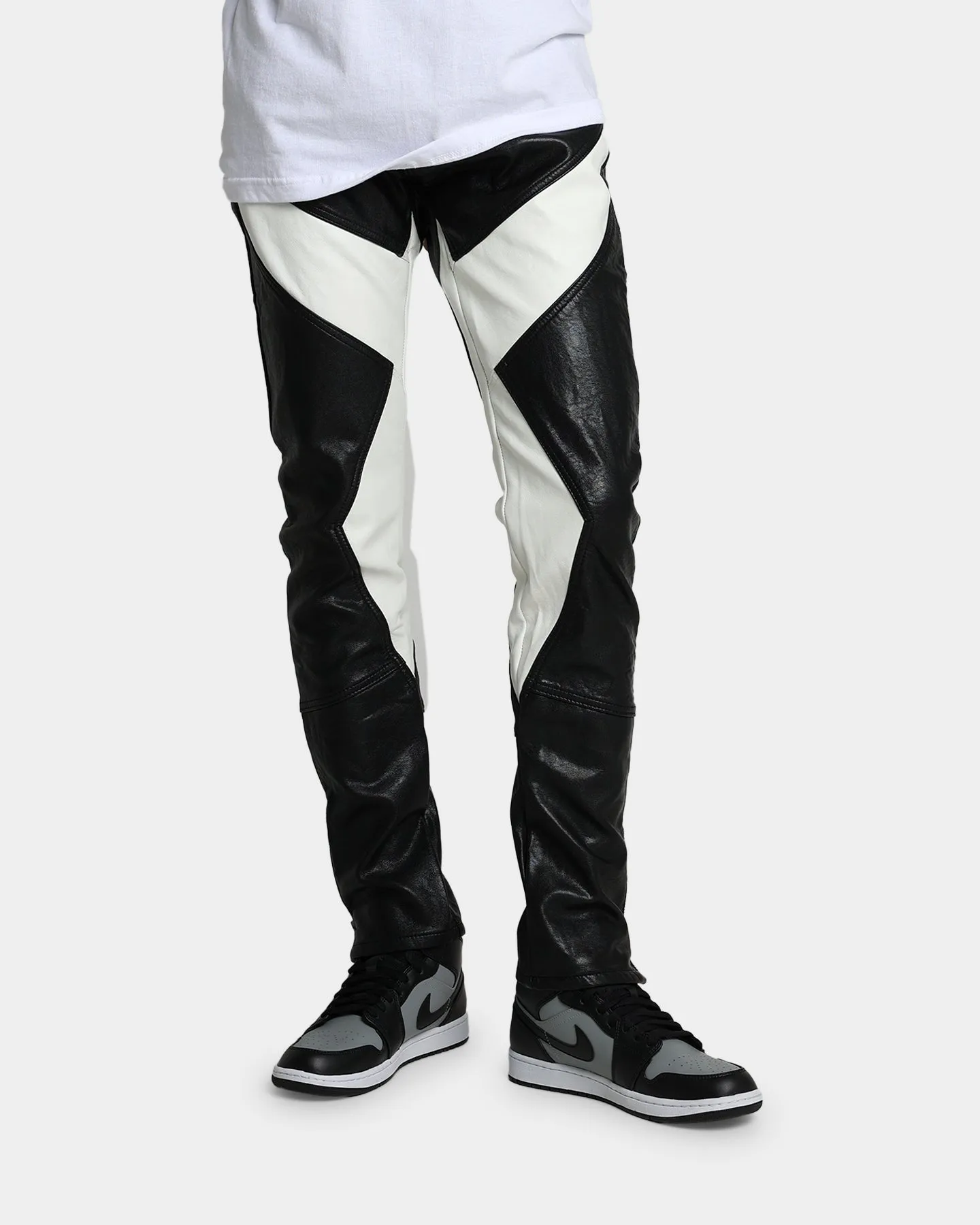 MNML S192 Leather Pants Black/White