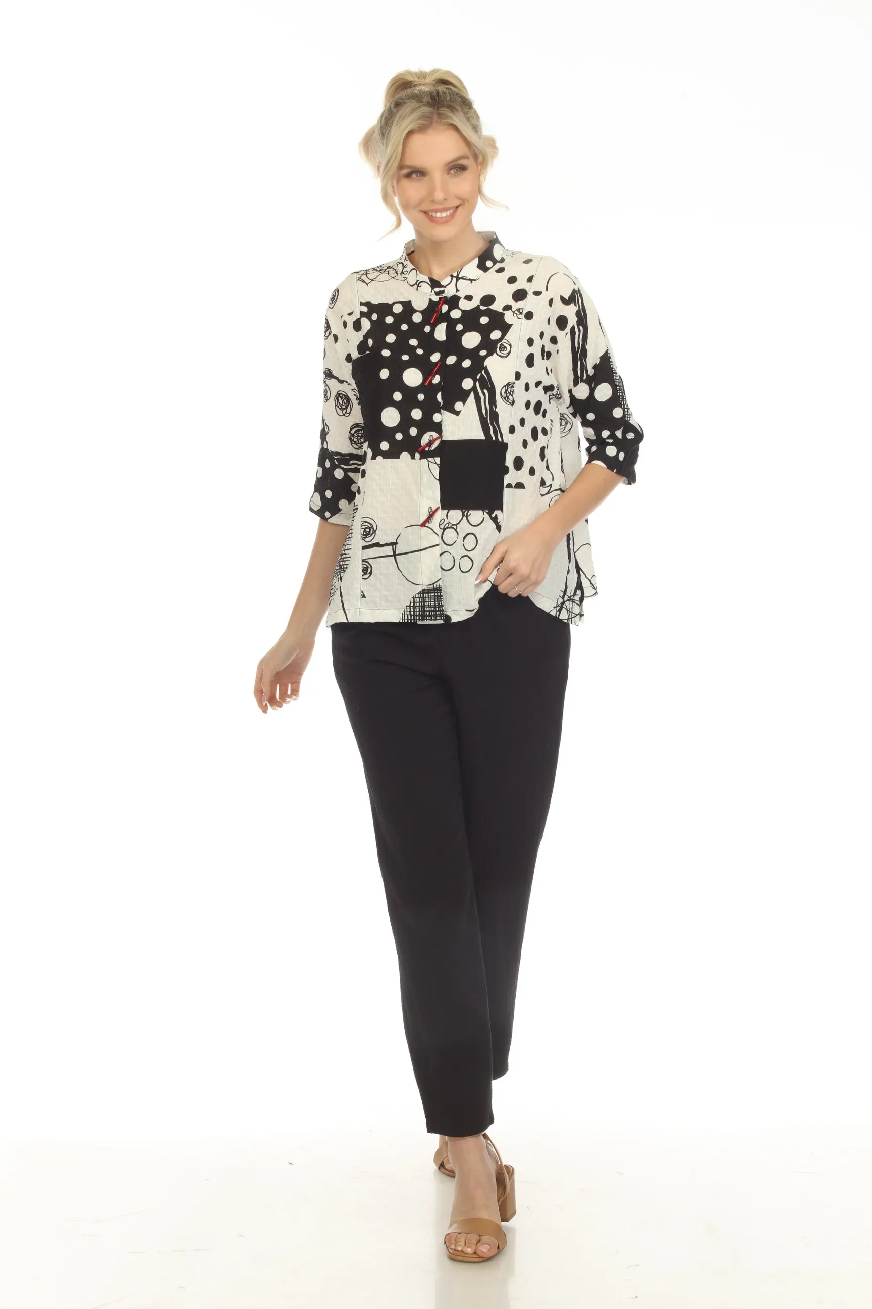 Moonlight Playful Abstract-Print Short Blouse/Jacket - 3817