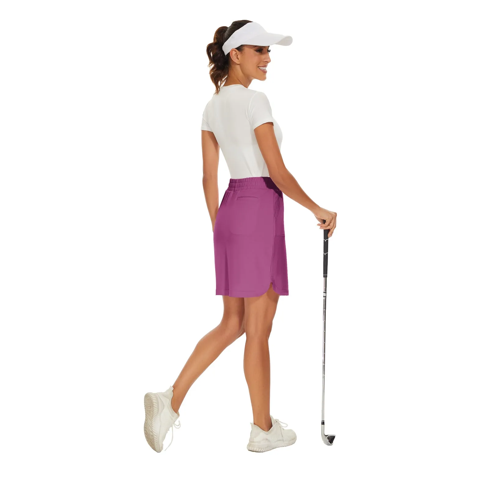 MOTEEPI Skorts Skirts for Women Casual Dressy Cotton Knee Length Golf Skirts for Women Pockets