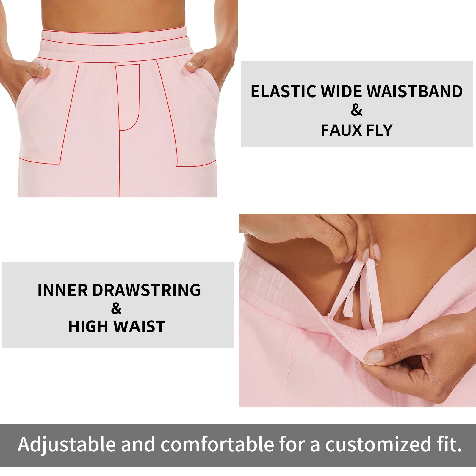 MOTEEPI Skorts Skirts for Women Casual Dressy Cotton Knee Length Golf Skirts for Women Pockets