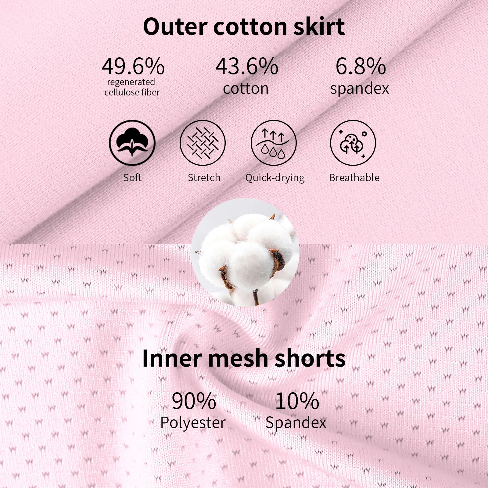MOTEEPI Skorts Skirts for Women Casual Dressy Cotton Knee Length Golf Skirts for Women Pockets