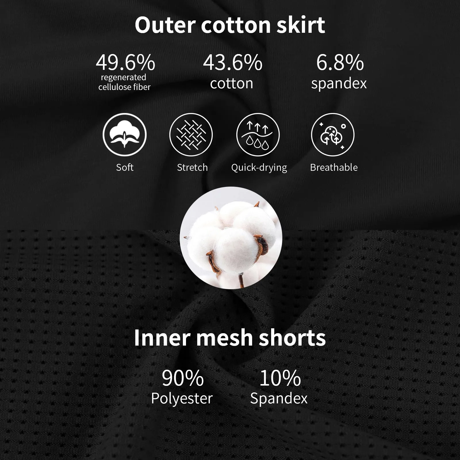 MOTEEPI Skorts Skirts for Women Casual Dressy Cotton Knee Length Golf Skirts for Women Pockets