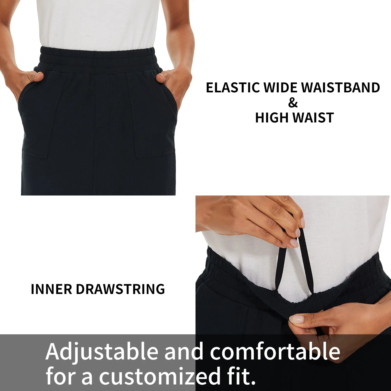 MOTEEPI Skorts Skirts for Women Casual Dressy Cotton Knee Length Golf Skirts for Women Pockets