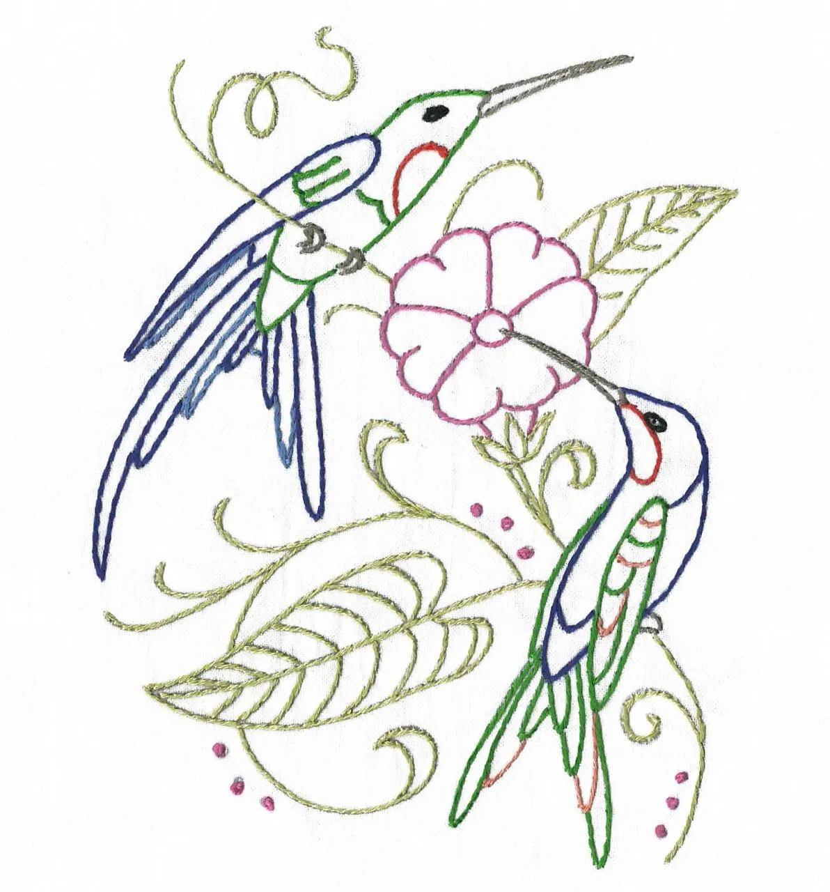 NEW Aunt Martha's 4035 Charm of Hummingbirds, Transfer Pattern, Hot Iron Transfers