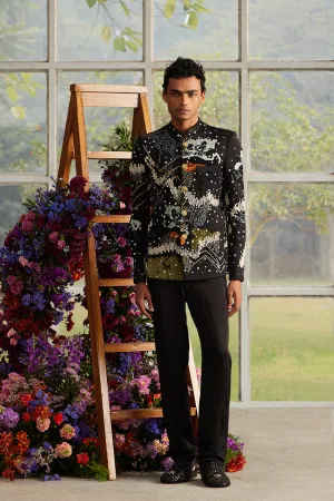 Onyx Rosa Bandhgala with Linen Pants