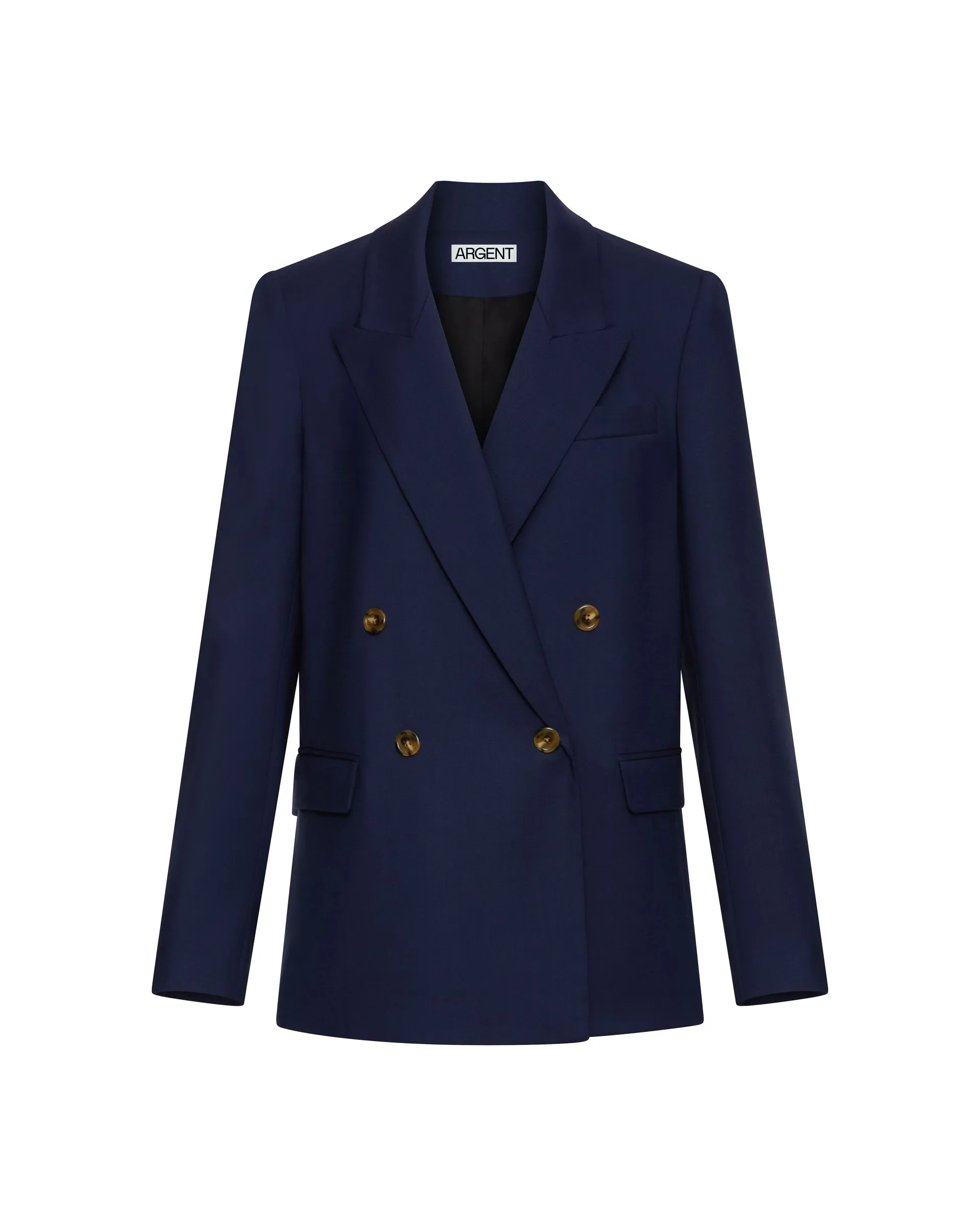 Peak Lapel Blazer in Seasonless Wool | Navy