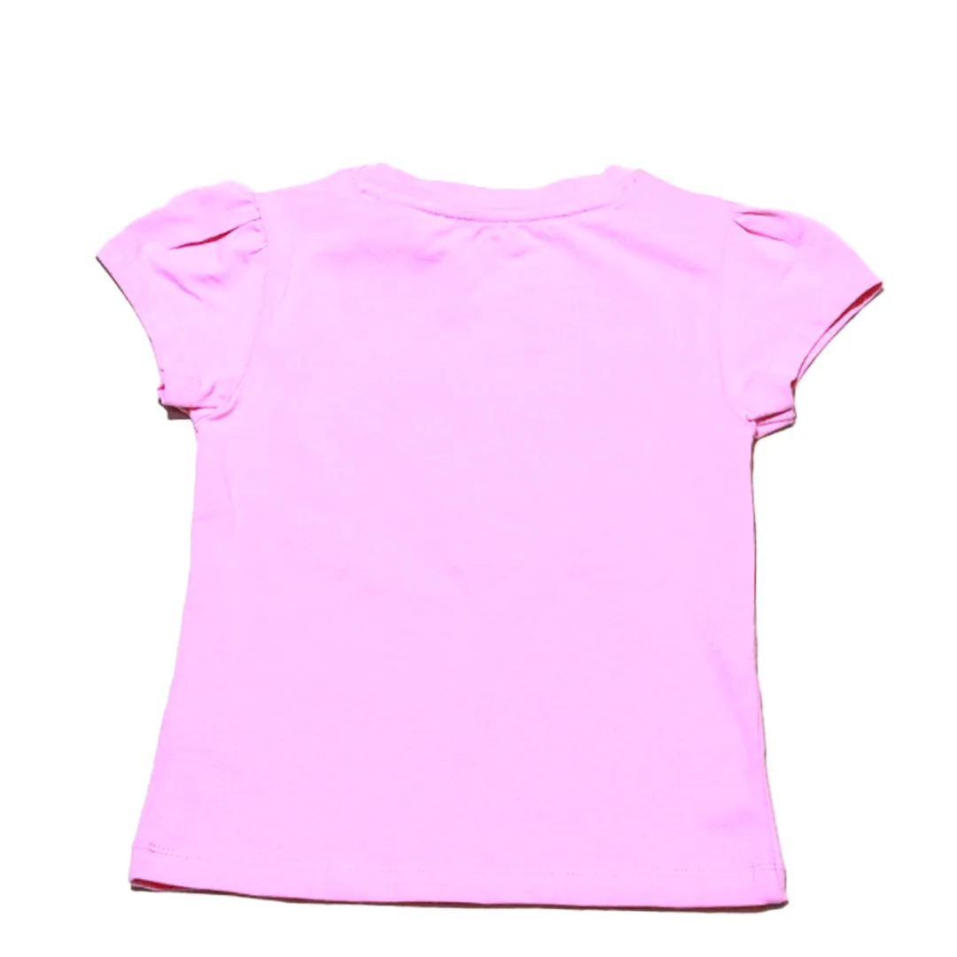 Pink Heart Sequins T Shirt