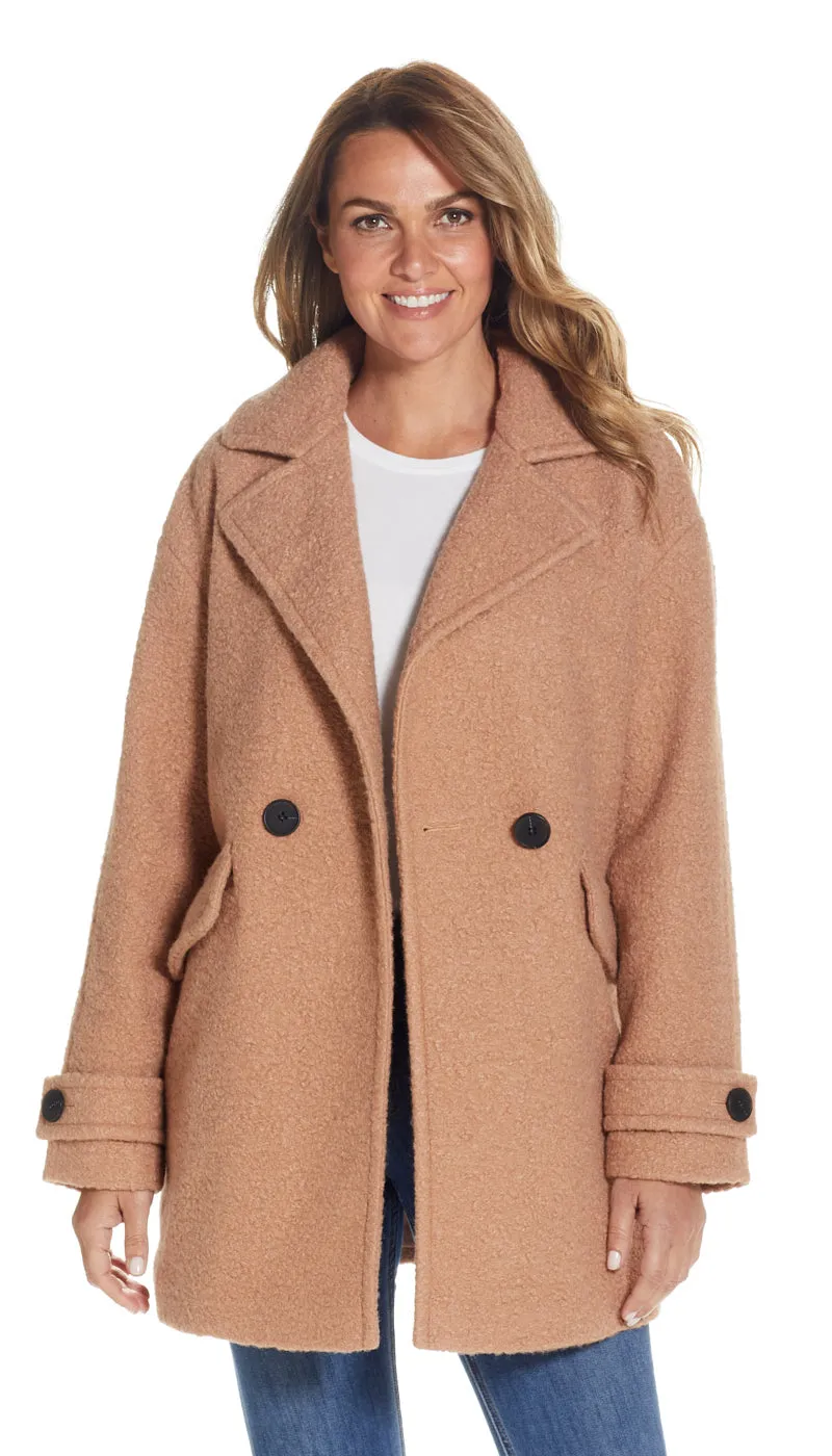 POLY BOUCL PEACOAT