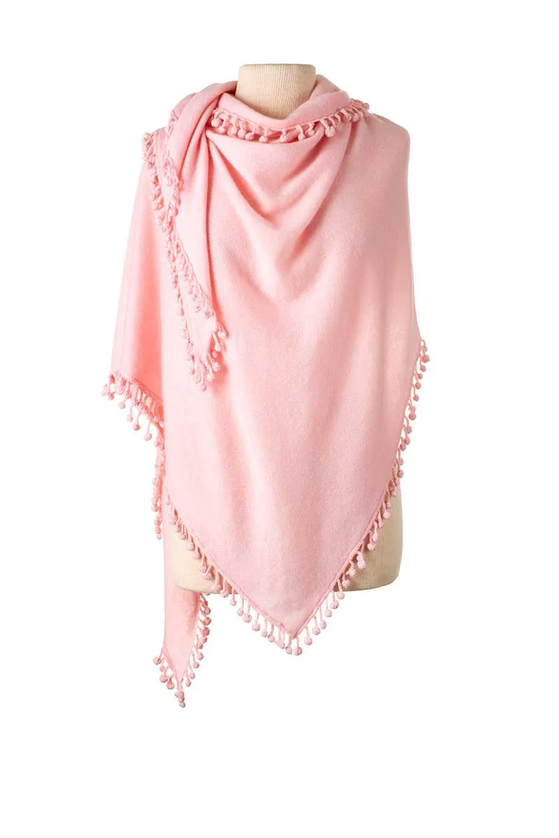 Pom-Pom Triangle Wrap - Blush
