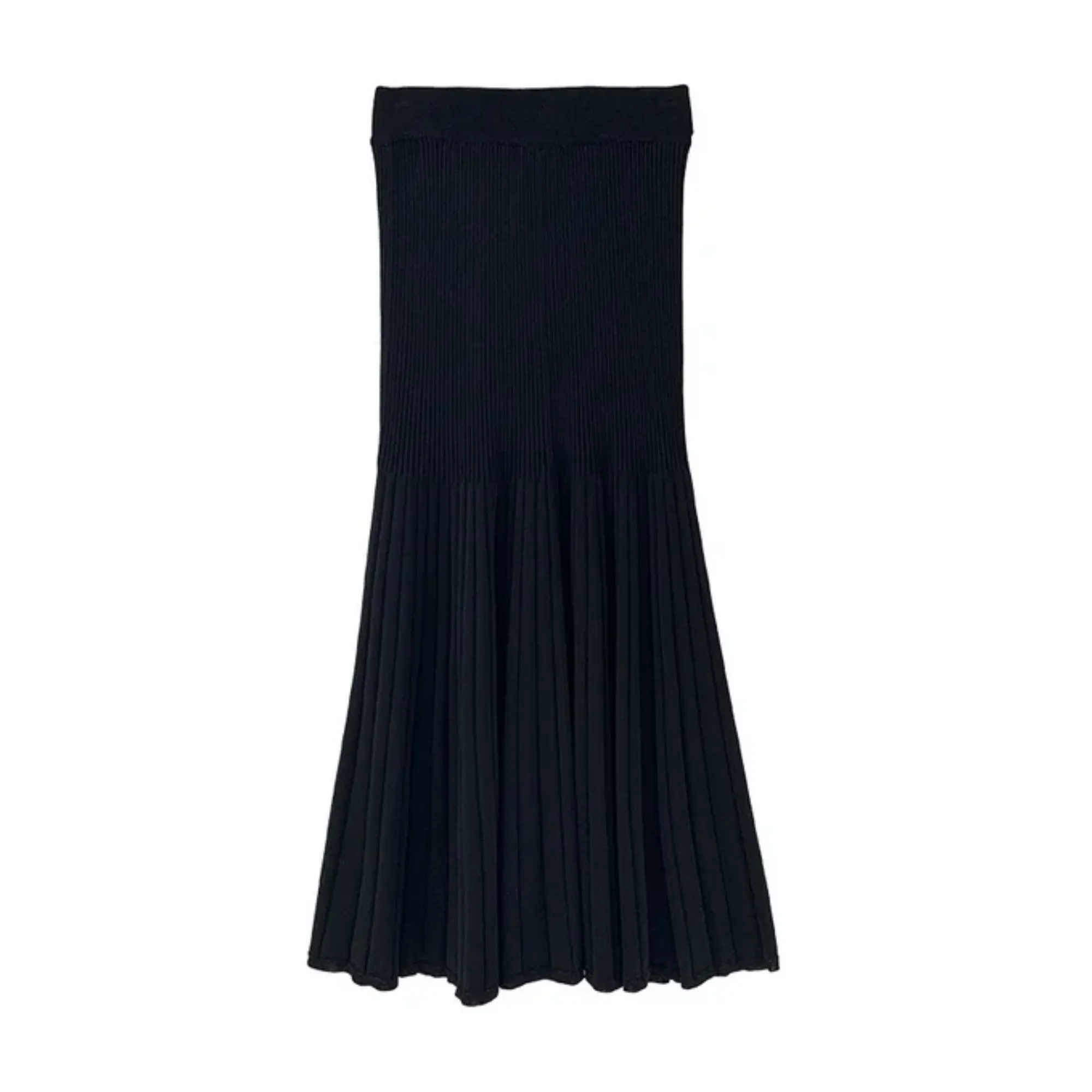 Pre Order:  Viscose Knitted Mid-Length Skirts