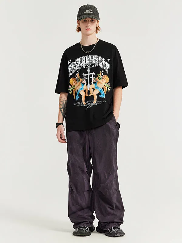 Purple Washed Style Paratrooper Pants