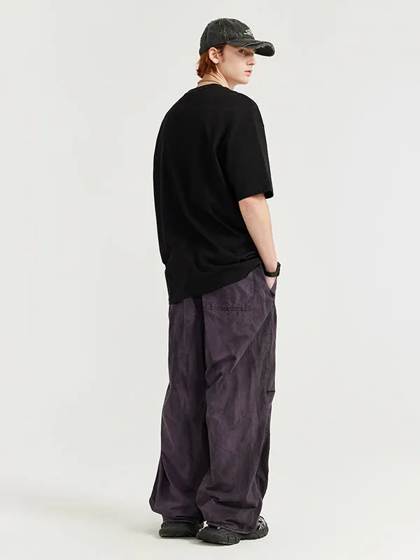 Purple Washed Style Paratrooper Pants