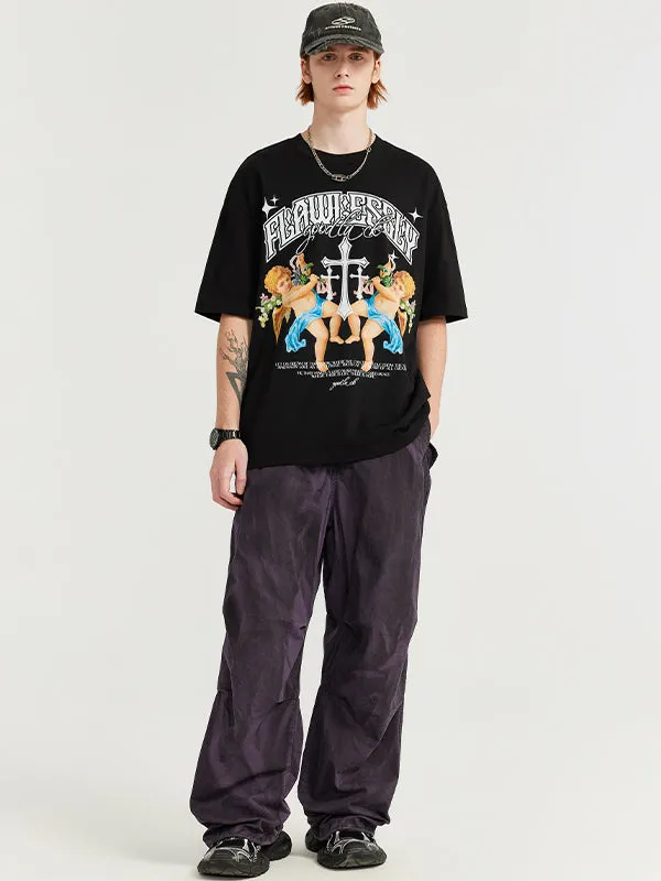 Purple Washed Style Paratrooper Pants