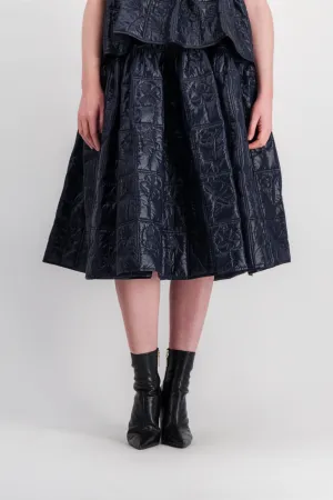 Quilted voluminous midi skirt
