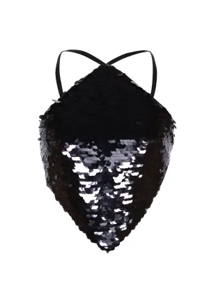 Rae Sequinned Halter Top