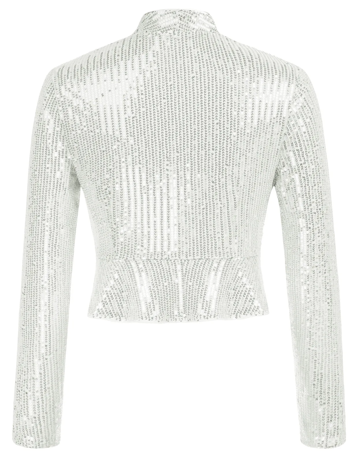 Sequined Bolero Long Sleeve Open Front Ruffled Hem Party Shrug