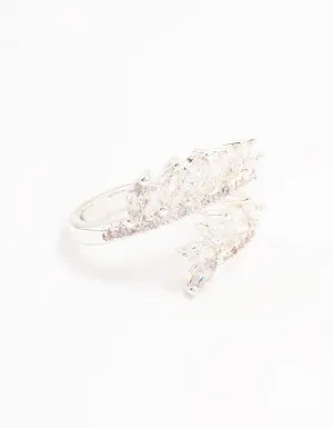 Silver Plated Wrapped Vine Cubic Zirconia Ring
