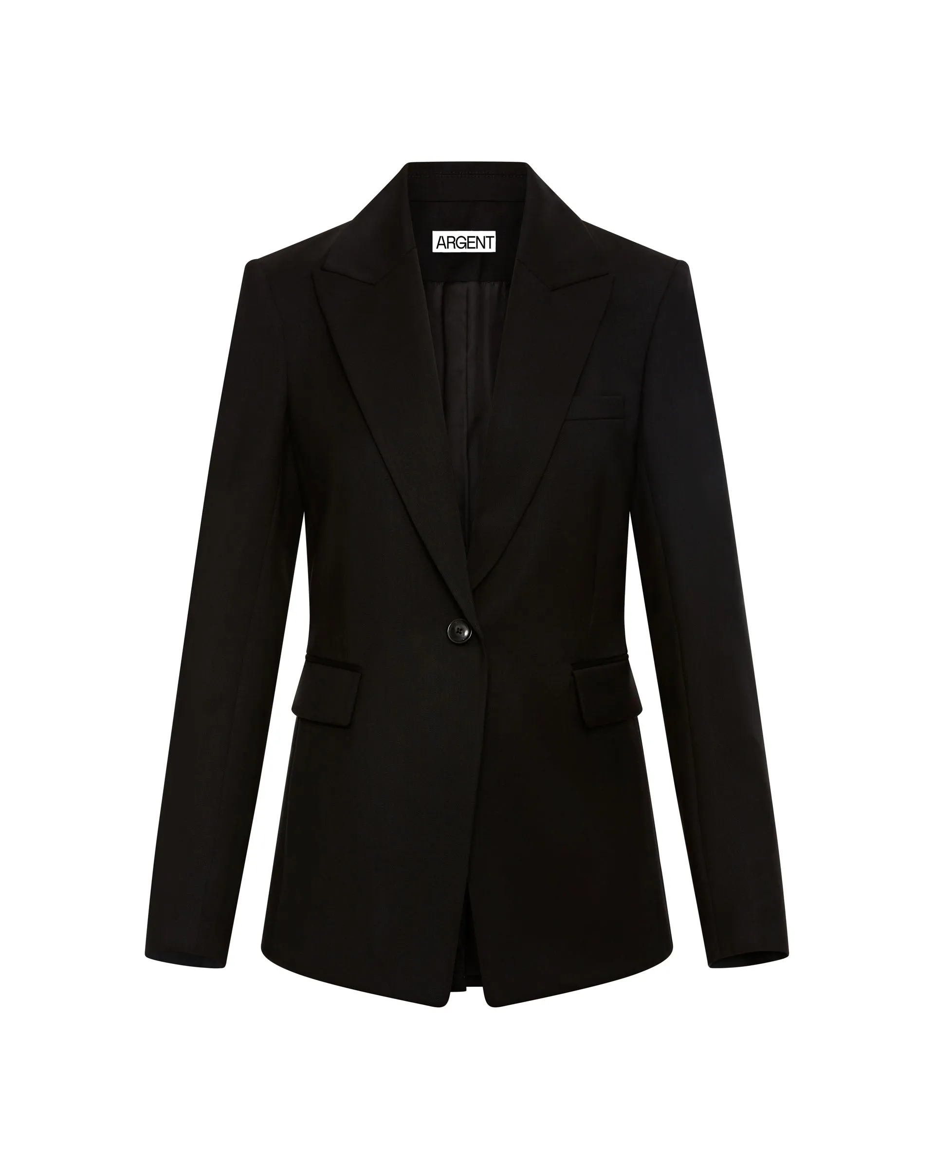 Single Button Blazer in Seasonless Wool | Black