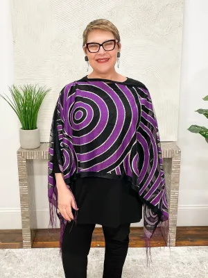 Spiral Burnout Multi-Way Topper, Purple