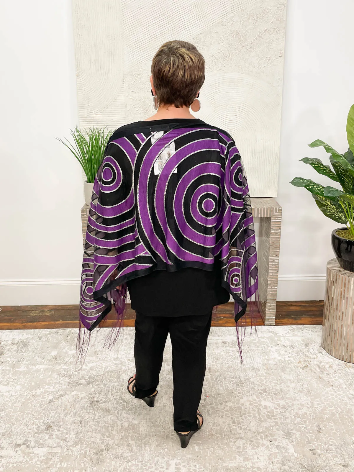 Spiral Burnout Multi-Way Topper, Purple