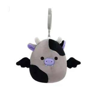 Squishmallow 3.5 Inch Bridgette the Bat Cow Halloween Plush Clip