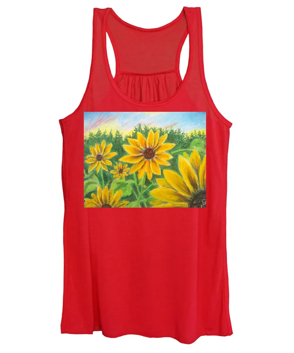 Sunflower on Rainbows - Women's Tank Top