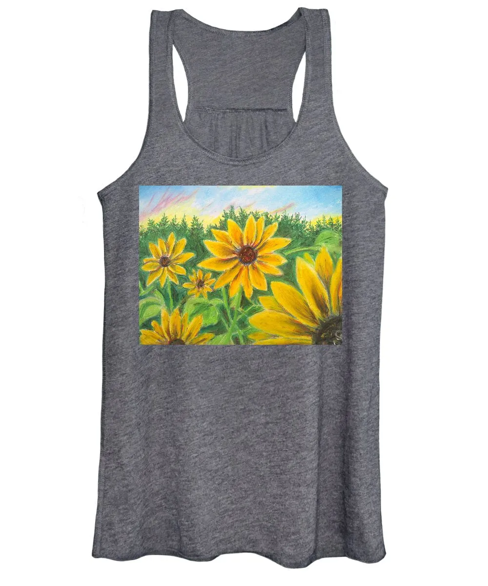 Sunflower on Rainbows - Women's Tank Top