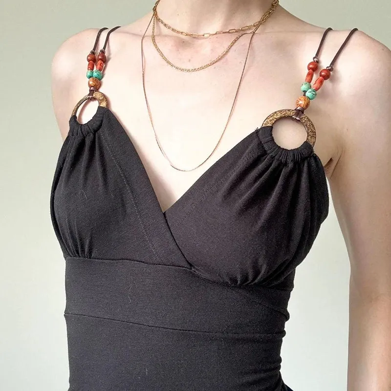 Tenzin Beaded V-Neck Knit Vest