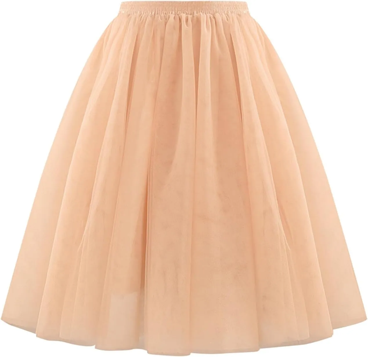 Tulle Skirts for Women Midi Layered Skorts Elastic High Waisted A Line Skirt Tutu Skirt for Prom Party