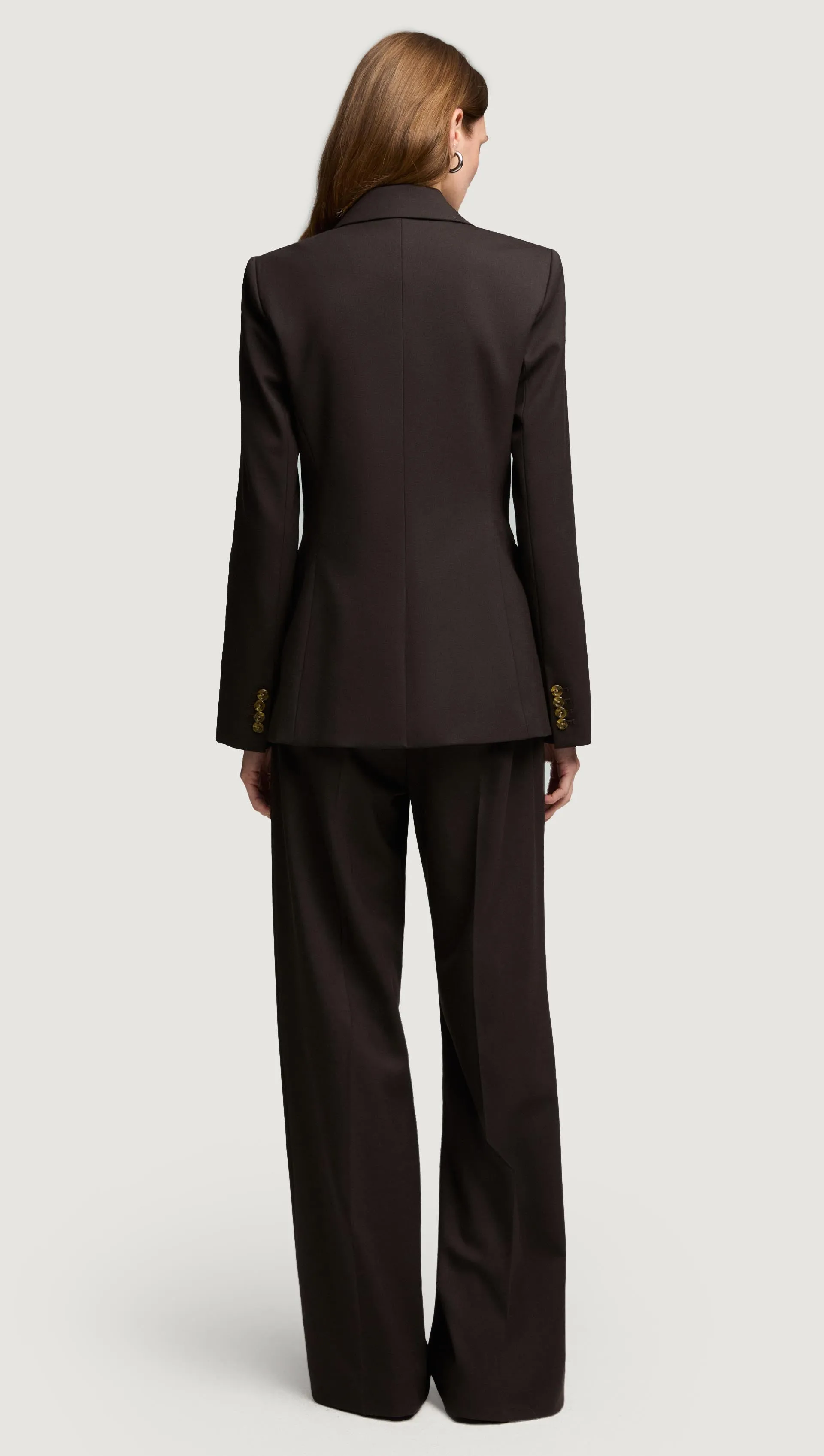 Two-Button Blazer in Seasonless Wool | Coffee